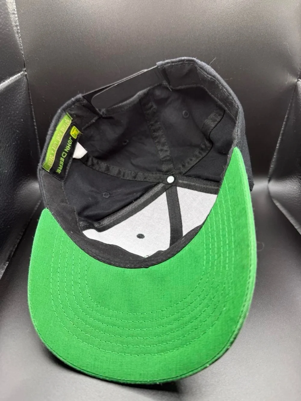 John Deere Black and Green Embroidered Logo Cap